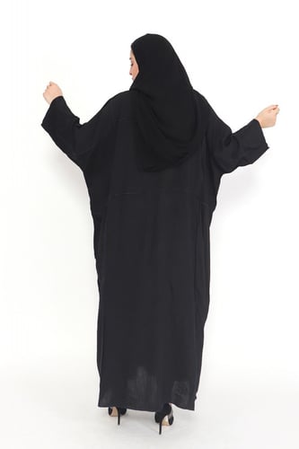 عباية فراشه منسوجة من الكريب السعودي مع طرحتها