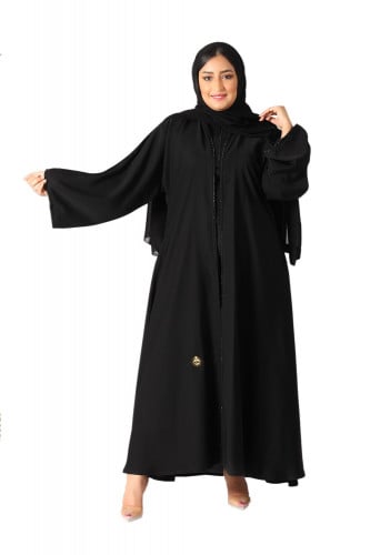 عباية منسوجه من قماش لمسة حرير مع طرحتها