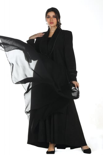 عباية شتوية منسوجة من قماش الشامواه الناعم مع طرحت...