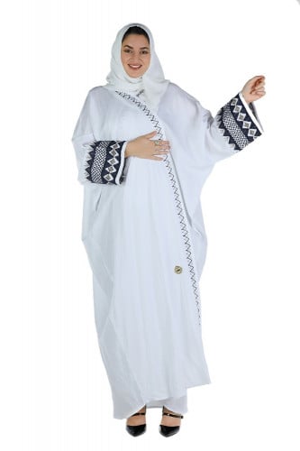 عباية فراشة سكري بتطريز منسوجة من الكريب السعودي م...