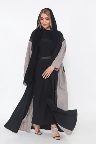 عبايه فراشة منسوجة من قماش الكريب السعودي الاصلي م...