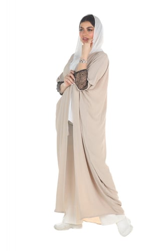 عباية فراشة ملونة منسوجة من قماش الكريب الطايح مع...