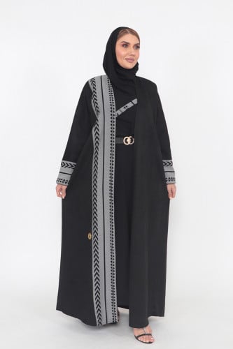 عباية شتوية منسوجة من قماش الشامواه الناعم مع طرحت...