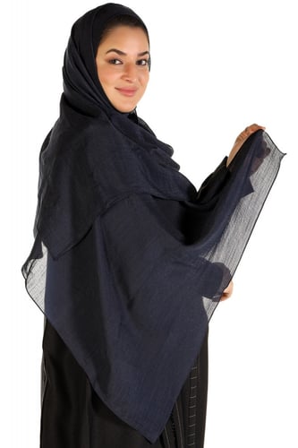 طرحة كحلي قماش لينين ساده