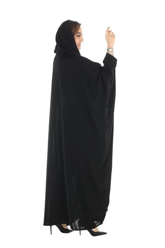 عباية بشت منسوجة من قماش لمسة حرير مع طرحتها