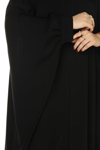 عباية بشت منسوجة من قماش لمسة حرير مع طرحتها