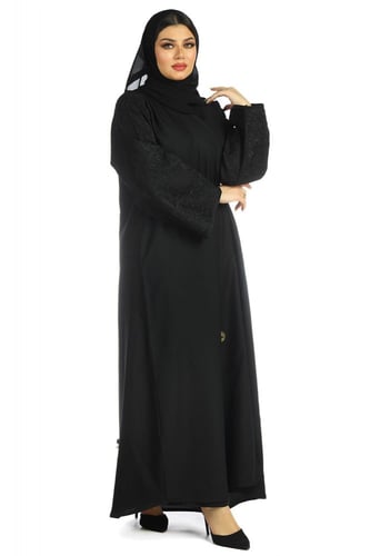 عباية منسوجة من قماش الكريب الفاخر مع طرحتها