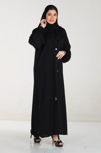 عباية قلاب منسوجة من قماش الكريب الطايح مع طرحتها