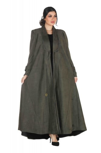 عباية شتوية منسوجة من قماش الشامواه الناعم مع طرحت...