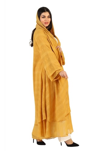 عباية ملونة كلوش طبقتين منسوجة من القماش المشجر ال...