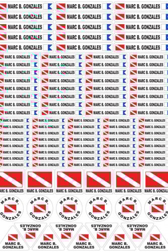 ملصق لمعدات الغوص