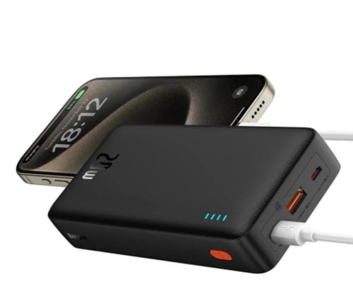 باور بانك بقوة 20000 مللي امبير يدعم الشحن السريع...