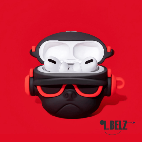 جراب حماية ايربودز الكلب ريترو احمر