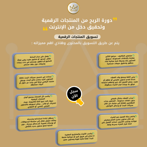 دورة الربح من المنتجات الرقمية وتحقيق دخل من الإنت...