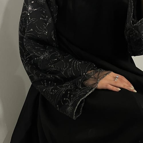 شمس قلتر قماش كويتي نص كلوش كم دانتيل مبطن