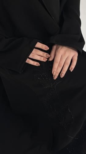 عبايه صدفه طرز جانبي قماش ملكي