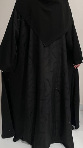 رند عبايه سودا بكرستالات ناعمه