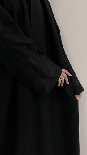 اوركيد اسود قماش كتان كويتي نص كلوش