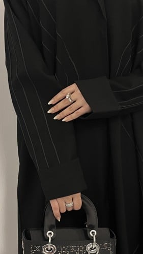 عبايه روان قماش كويتي ممتاز بتصميم رسمي