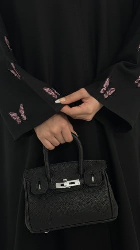 فراشات زهري ملكي بتطريز فاخر بالطرحه والاكمام واسف...