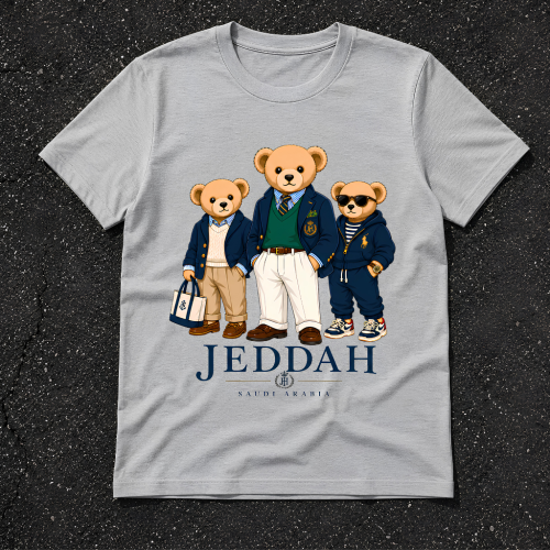 تيشيرت جدة Bear's family قطن 100%