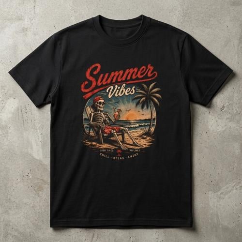 تيشيرت summer vibes قطن 100%