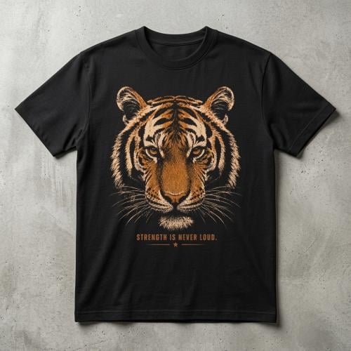تيشيرت silent strong tiger قطن 100%