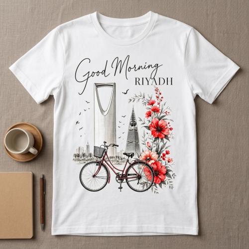 تيشيرت الرياض Good morning Riyadh قطن100%