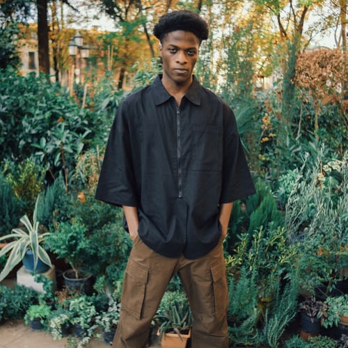 D01–09 Half Zip Oversized Shirt