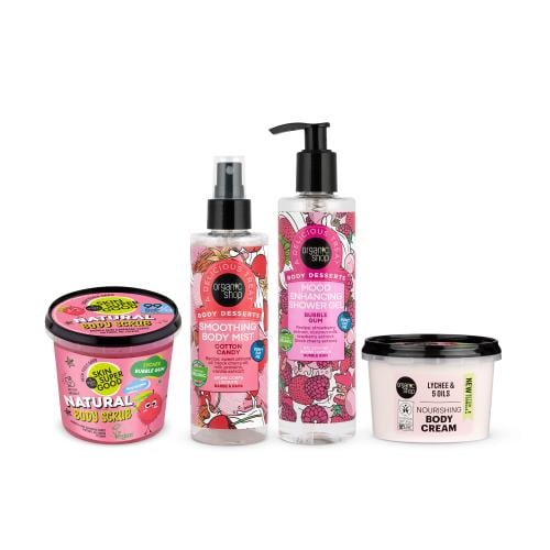 مجموعة تنعيم الجسم العضوية بحلوى القطن وعلكة ليتشي...