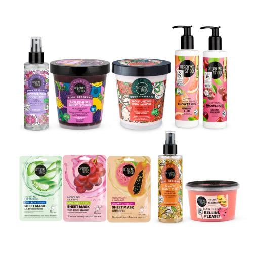 مجموعة التألق العضوية للعناية بالبشرة