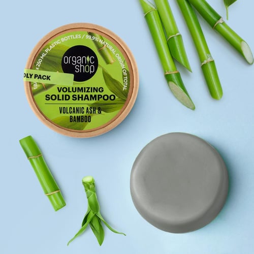 شامبو الكثافة للشعر القطعة الصلبة بالرماد البركاني...