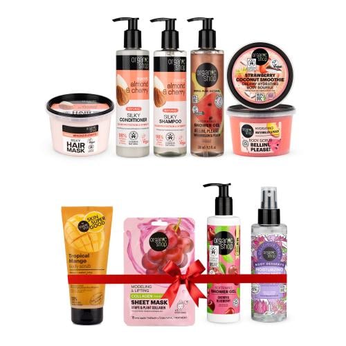 مجموعة اللوز والتوت العضوية لشعر صحي وقوي وبشرة نض...