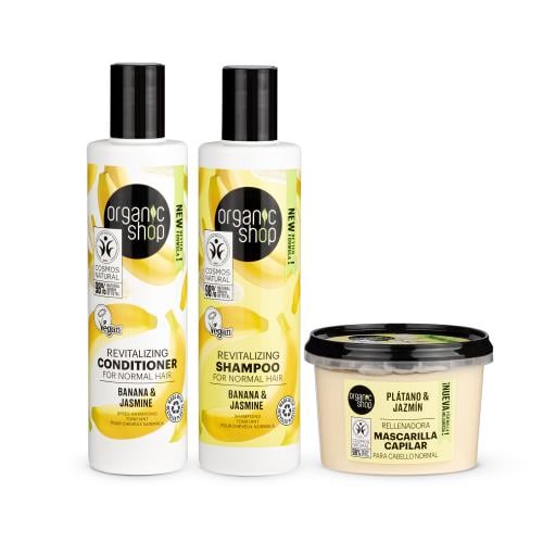 مجموعة الياسمين والموز الطبيعية لتقوية وتنشيط الشع...