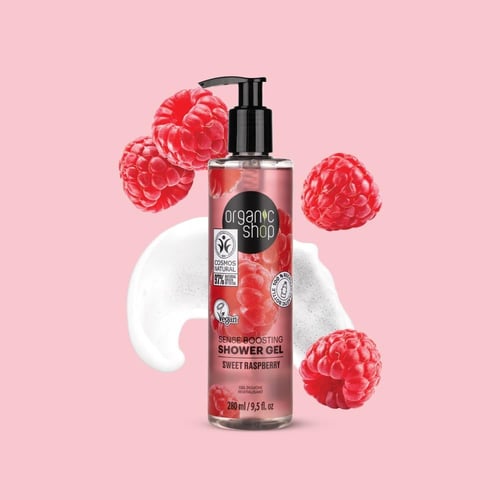 اورجانيك شوب جل استحمام تعزيز الإحساس بتوت العلّيق...