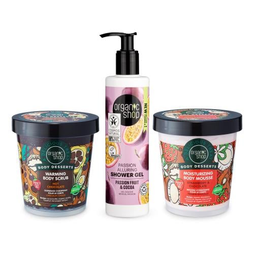 مجموعة هرمون السعادة العضوية بالشوكولاتة لبشرة مخم...