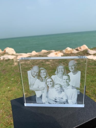 كريستالة بطباعة ثنائية الابعاد مستطيلة كبيرة الحجم...