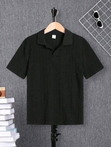 بلوزة ولادي - أسود بولو - 7-14 سنة