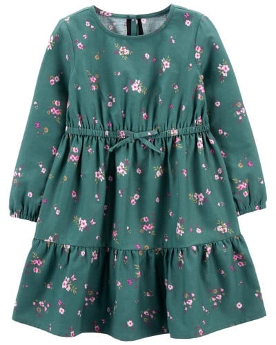 فستان بناتي أخضر مورد ماركة أوشكوش