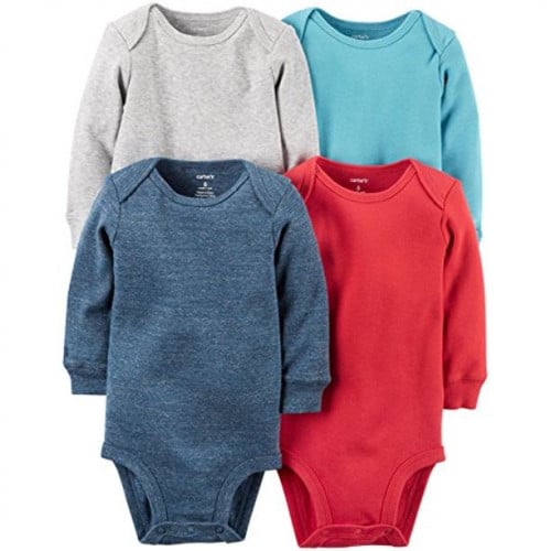 طقم 4 قطع بربتوز ماركة كارترز - كم طويل - ألوان سا...