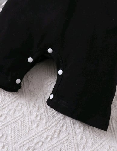 طقم رومبر ولادي أسود مع قبعة