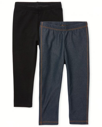 طقم 2 ليقنز بناتي ماركة The children's place - كحل...