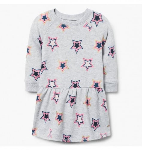 فستان بناتي ماركة جيمبوري - رمادي بنجوم