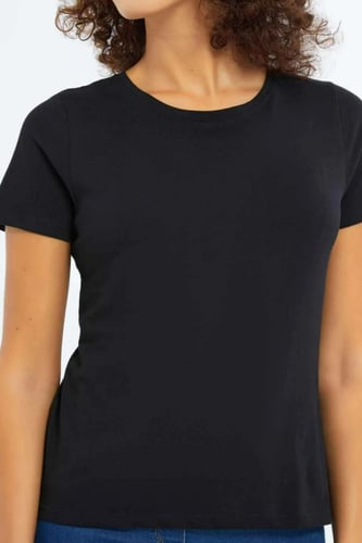 بلوزة نسائي أسود - سادة - جيب قوس - ماركة ردتاغ