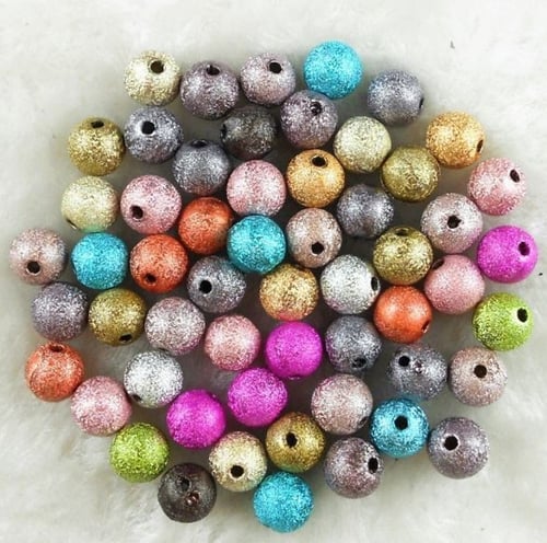 خرز كرات لماعة - ملون - 1000 حبة - 4 ملم