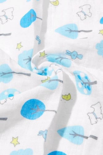 لفة مواليد - موديل رقم 11 - أشجار زرقاء