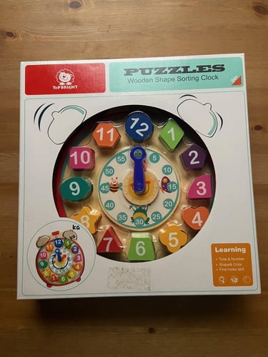 لعبة تعليمية - ساعة خشبية