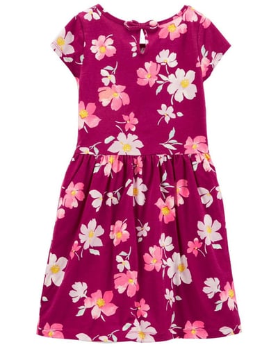 فستان بناتي ماركة كارترز - عنابي مزهر