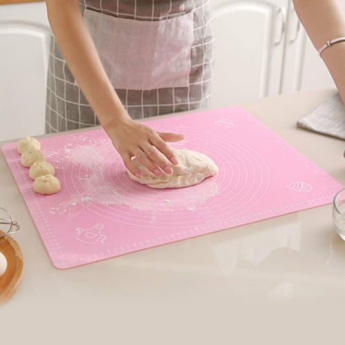 بساط سيليكون للعجن والتحوير - أزرق ووردي