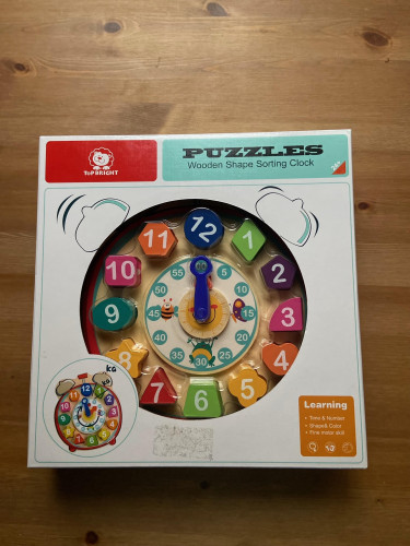 لعبة تعليمية - ساعة خشبية